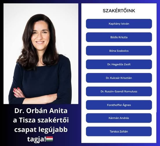 Dr. Orbán Anita – a Tisza szakértői csapat